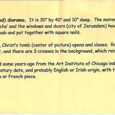 Note, Diorama, Jesus and Disciples, Mechanical Operations