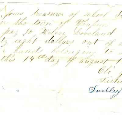 Teacher contract of 1851 or 1857