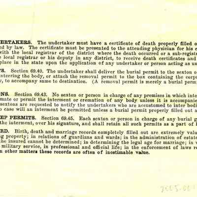 State of Wisconsin Burial Perm