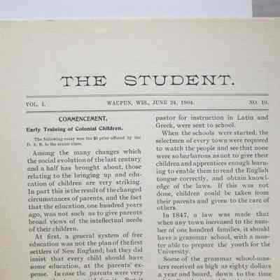 The Student vol1 # 10: Origformat: Other