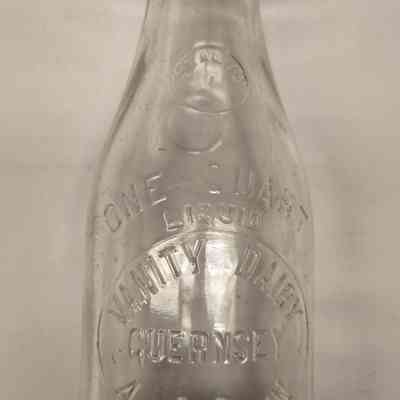 Milk Bottle, Dairy, Vanity Dairy, One Quart
