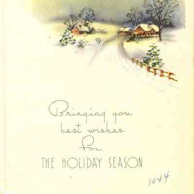 Inside view of Christmas card of 1944