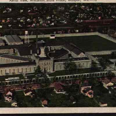 Postcard, Corrections, Wisconsin State Prison, Aerial View, Wis-16, #3940