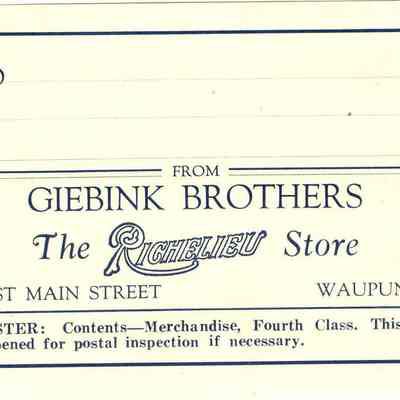 Label, Shipping - Giebink Brothers