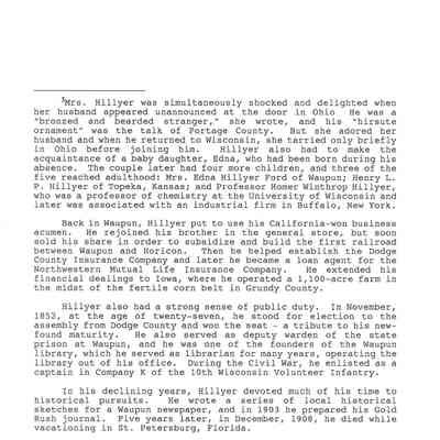Page from Gold Rush journal-Hillyer