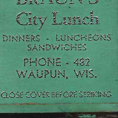 Matchbook, Braun's City Lunch