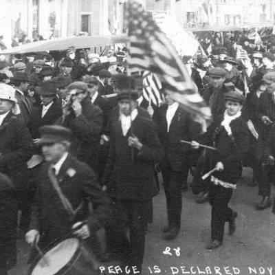 Postcard, Parade, WWI, Peace is Declared November 11, 1918, #28