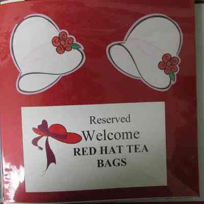 Reserved sign for Red Hat Tea  Bags