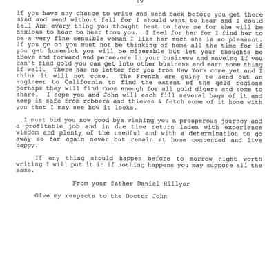 Page from Gold Rush journal-Hillyer