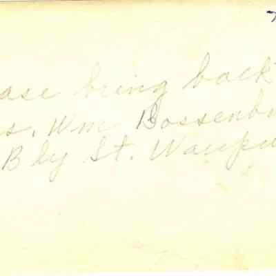 Back of photo of First Christian Reformed Church-interior