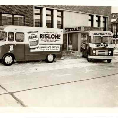 Photograph, Shaler Trucks, Rislone, Outside Shaler Plant