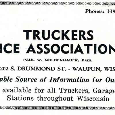 Card, Trucker's Service Association, Paul Moldenhauer