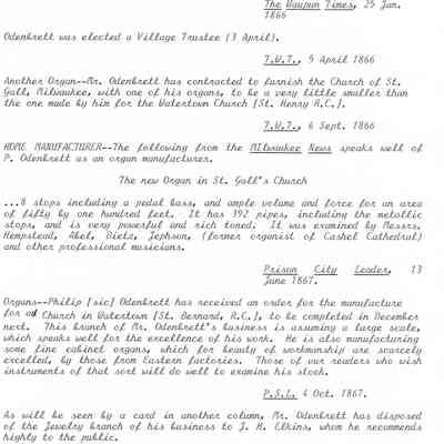 Brief History Of Philip Odenbrett Organ Business