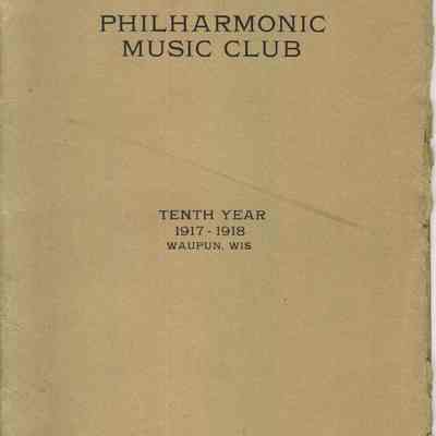 Philharmonic, Music Club, 1917-1918, Tenth Year