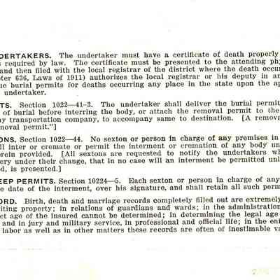 State of Wisconsin Burial Perm