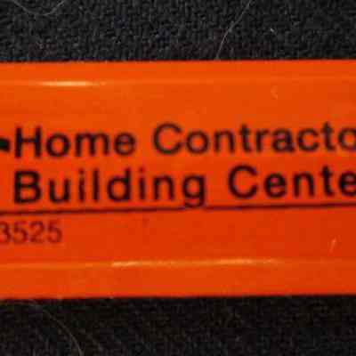 Carpenter's pencil with advertisement.
