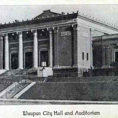 Postcard, City Hall, and Auditorium