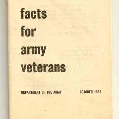 Booklet, No 21-53, Facts for Army Veterans, 1952