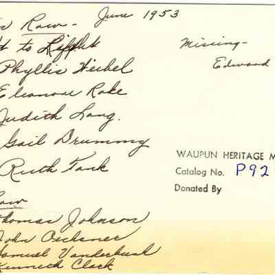 Photo of the 1953 graduating class.