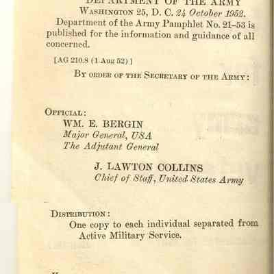 Pamphlet - Facts for army veterans.