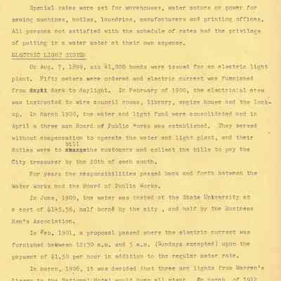 Historical info on Waupun Public Works cont.'