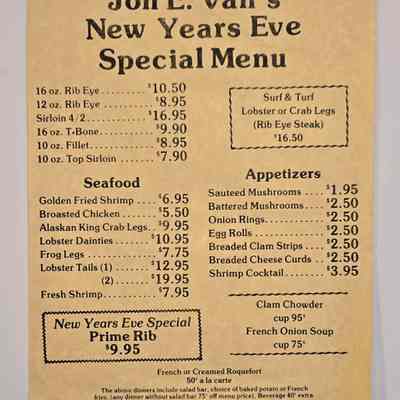 Menu, Jon E. Van's
