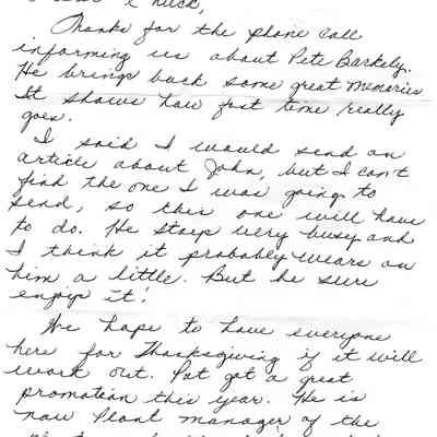 Letter and Newspaper Article