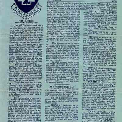 Pamphlet, 135th Medical Regiment, Chaplain's Bulletin, 1954-55
