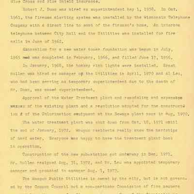 Historical info on Waupun Public Works cont.'