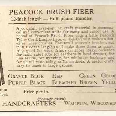 Peacock Brush Fiber, Handcrafters
