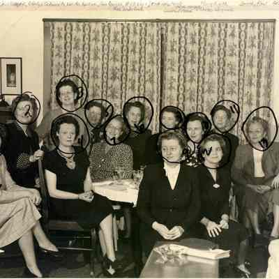 Photo of group of women. Each numbered for identification.