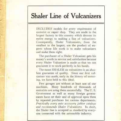 Shaler advertising booklet.