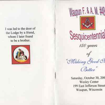 Program, Masonic Lodge F & A M #48, Sesquicentennial 150 Years, 2004