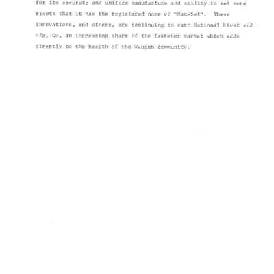 Page 3 of historical info on National Rivet & Mfg. Co.