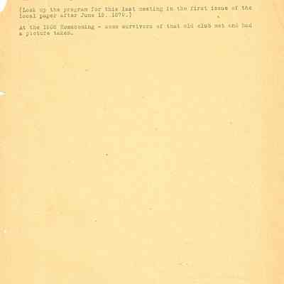 Back of "Old Settlers'" information