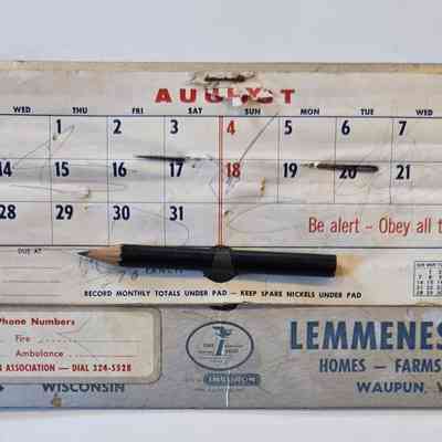 Calendar, Lemmenes Realty, 1968