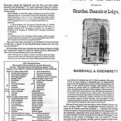 Articles About Odenbrett Organs