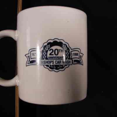Bishop's Car Wash Coffee Cup.