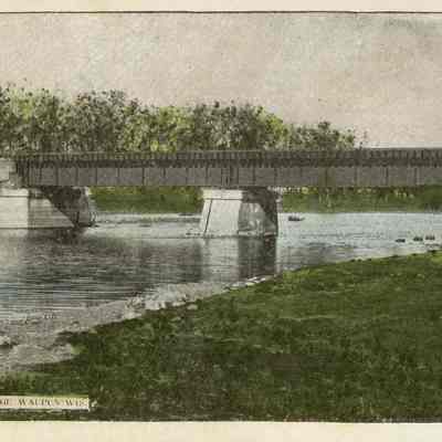 Postcard, Railroad Bridge, Waupun, WI