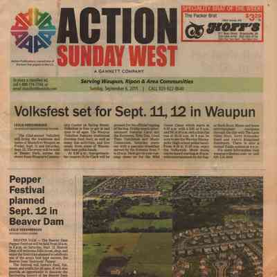 Newspaper, Action Sunday West, Volksfest, 2015