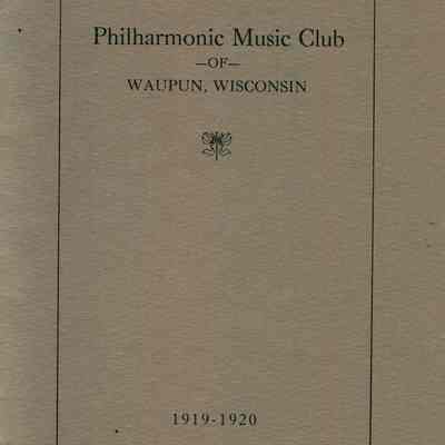 Philharmonic, Music Club, 1919-1920