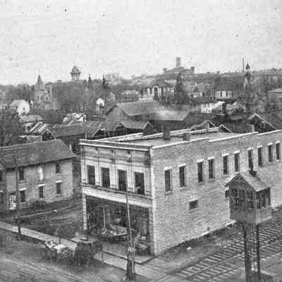 Postcard, Main Street, Railroad Crossing, Looking East.