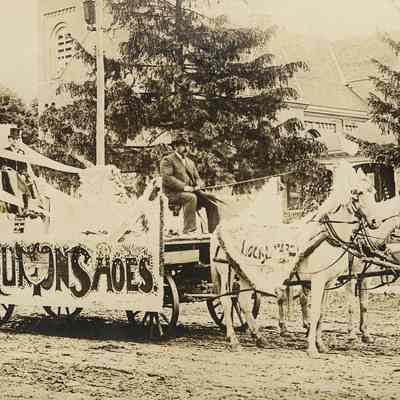Postcard, Parade, Homecoming, July 1908, Wear Union Shoes, Local 432