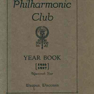 Philharmonic, Music Club, 1926-1927, Nineteenth Year
