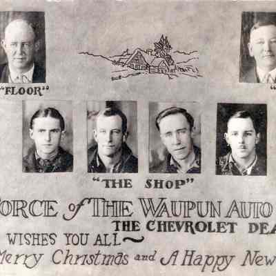 Postcard, The Force of the Waupun Auto Sales