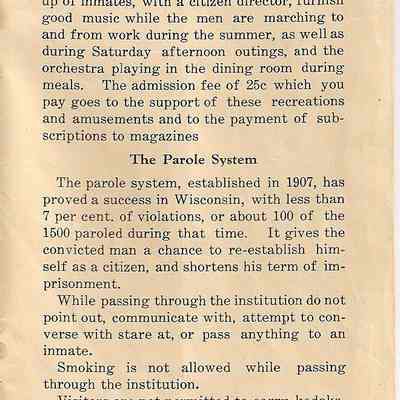 Souvenir Booklet from the Wisconsin State Prison.