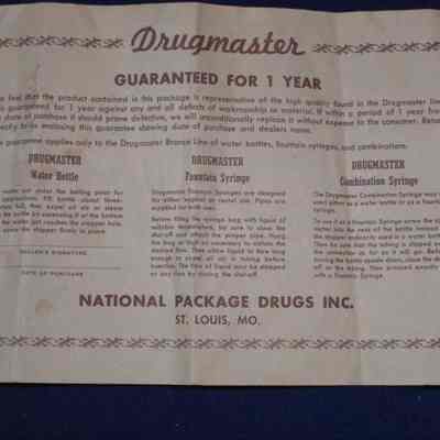 Drugmaster guaranteed for product.