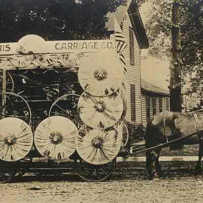 Postcard, Parade, Homecoming, July 1908, J S Morris Carriage Company