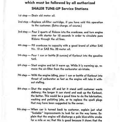 Official Tune-up Service manual for Rislone.
