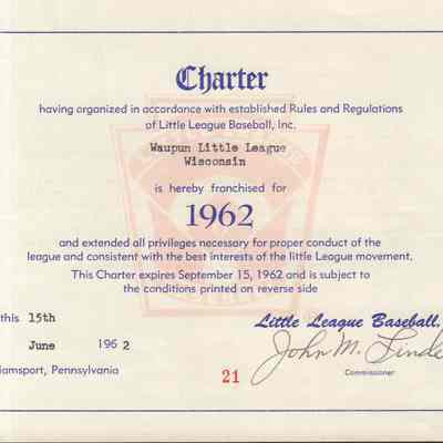 Charter, 1962 Little League
